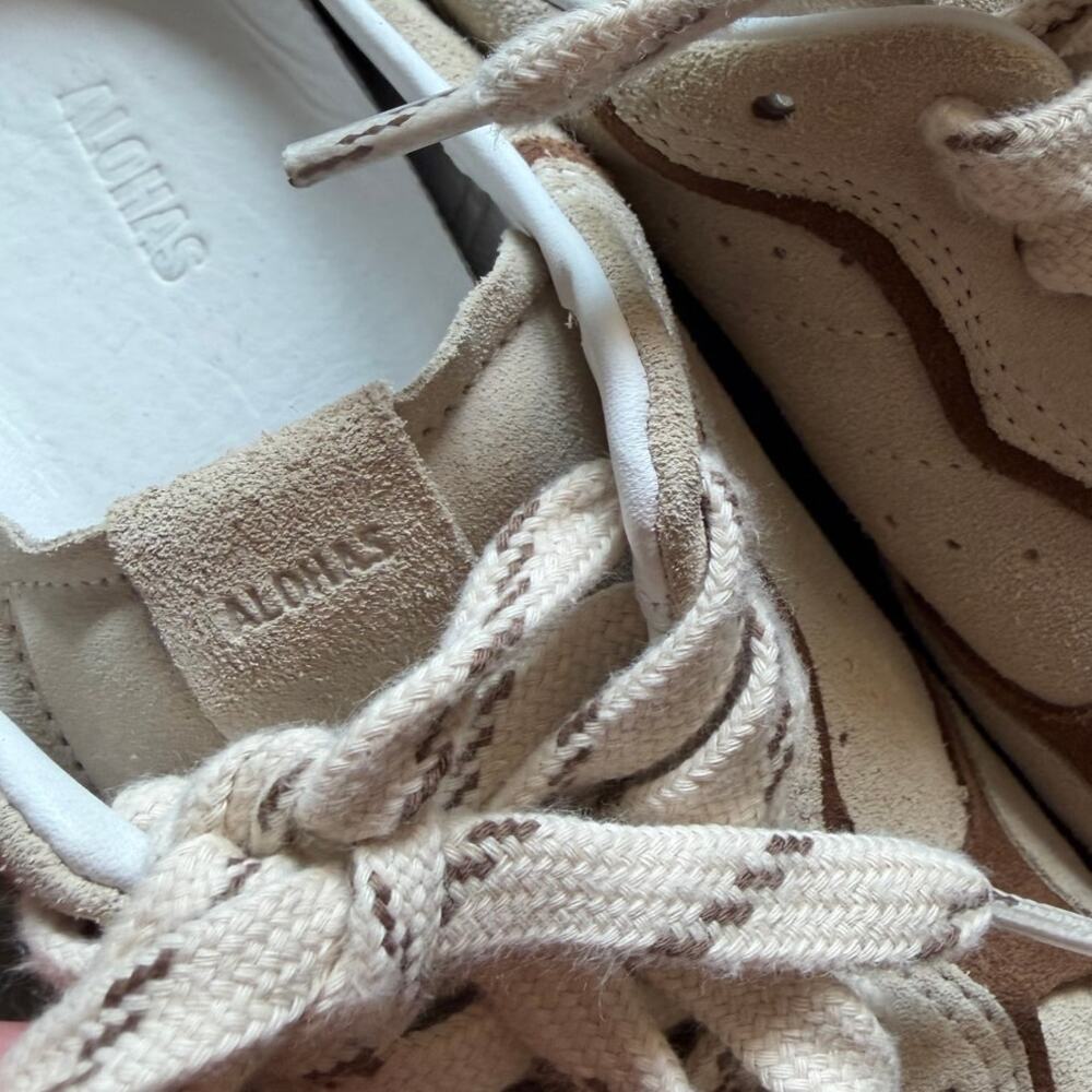 ALOHAS Tb 490 Rife Cream Brown Suede Mule Sneakers Size 9 - Picture 9 of 12